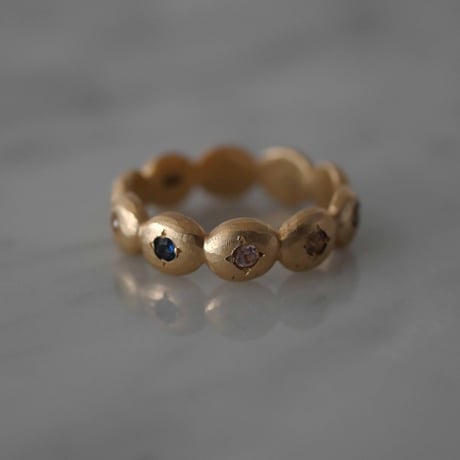 AUREA circle ring  -color sapphire