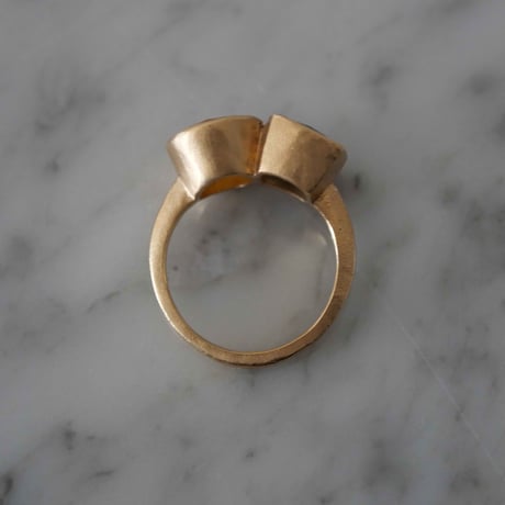 ARS double stone ring  - aquamarine, yellow aquamarine