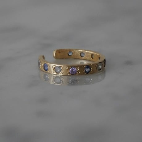 MUSA stone rounded earcuff ring -color sapphire