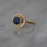 ARS diamond rounded ring - sapphire, diamond（BM）