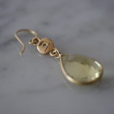 AQUA drop cut pierce  -lemon quartz