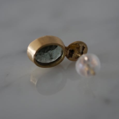 AQUA oval stone ring - green aquamarine