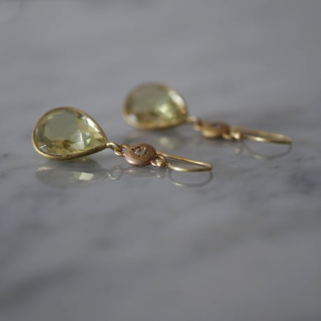 AQUA drop cut pierce  -lemon quartz