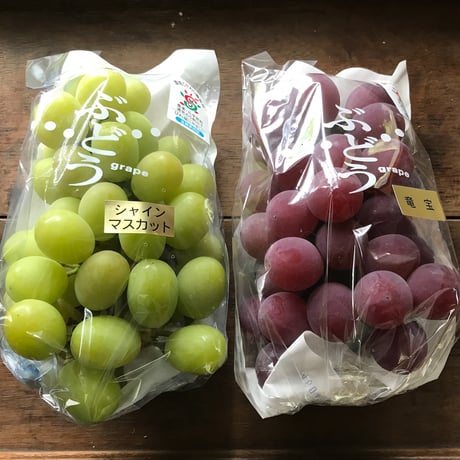 期間限定 食べ比べセット１【 竜宝＋シャインマスカット いずれも400g程度 】　☆すぐにお届けします