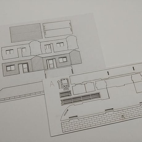 A-12 ミニジオラマ用 ホームA 〜田舎の駅〜 Nゲージ ペーパーキット 1/150