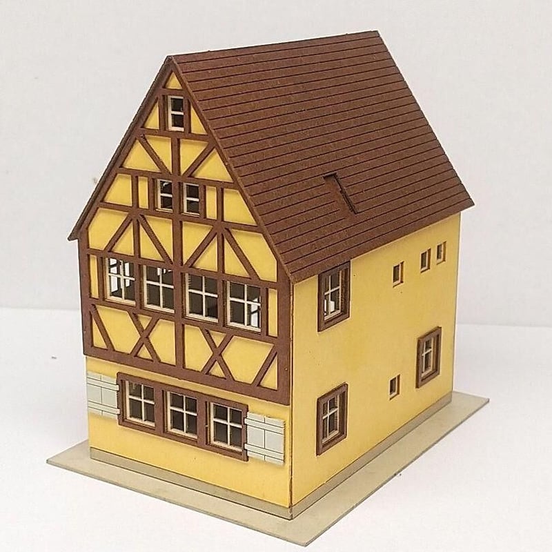 C-03 木組みの家A 着色済みペーパーキット 1/150 Nゲージ | キハ工房
