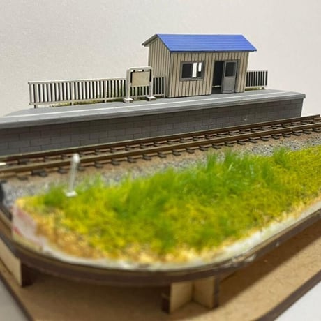 A-12 ミニジオラマ用 ホームA 〜田舎の駅〜 Nゲージ ペーパーキット 1/150