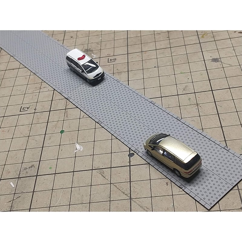 A-03 坂道 コンクリート 舗装 道路 2枚セット Nゲージ ペーパー