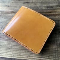 ライトブラウンコードバン×ルガトショルダーワイン 二つ折り財布 小銭入れなし