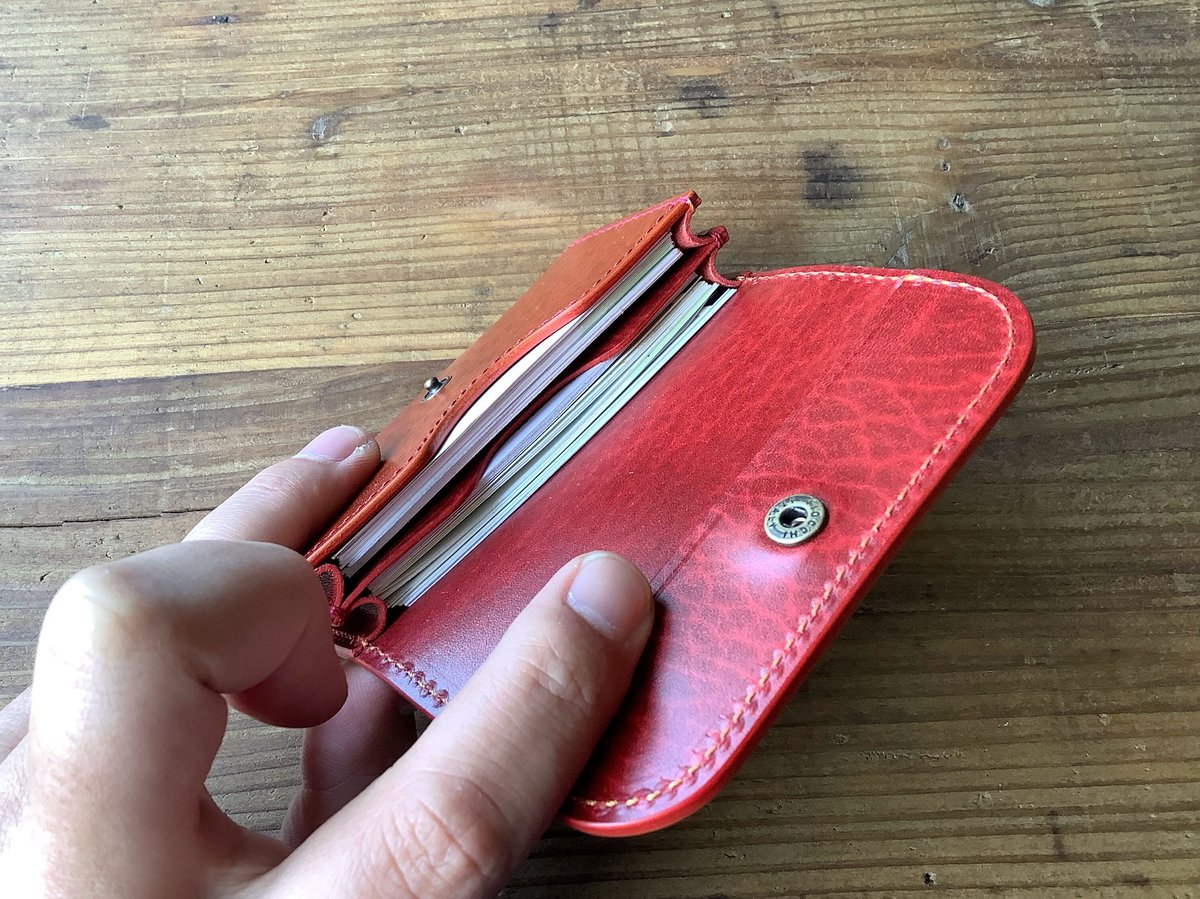 【本革】ラウンドファスナー　ケース　ルガトショルダー/赤 ルガトショルダー カードケース | 革財布のお店mic (ミック)