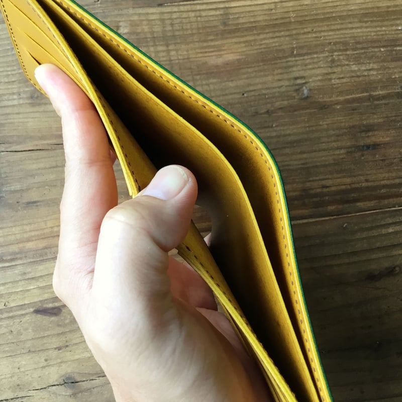 ルガトショルダーグリーン×ルガトショルダーイエロー 二つ折り