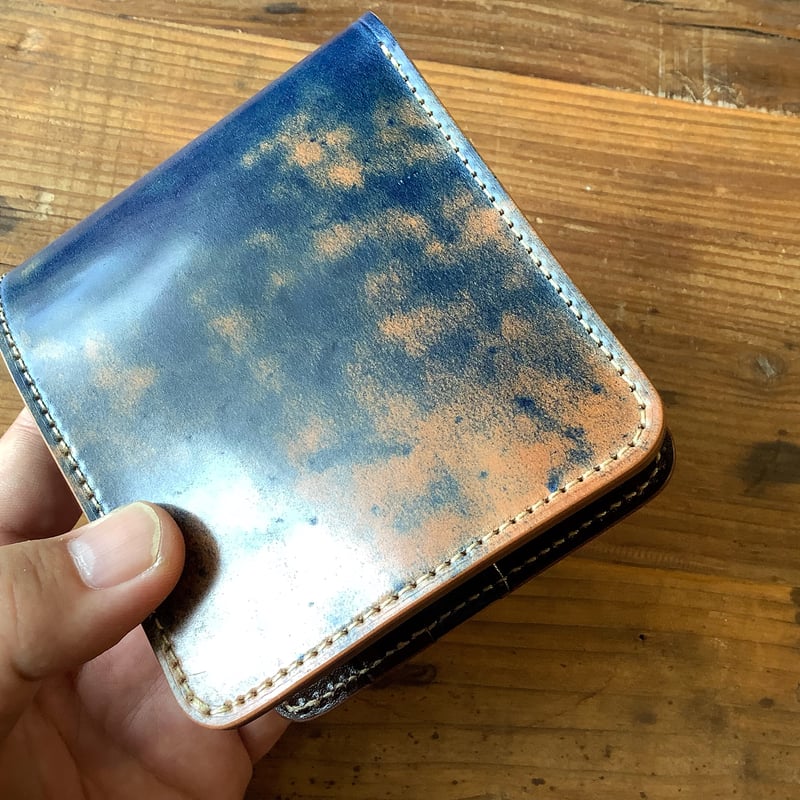 ロカドコードバンブルー×ルガトショルダー ダークブラウン 二つ折り