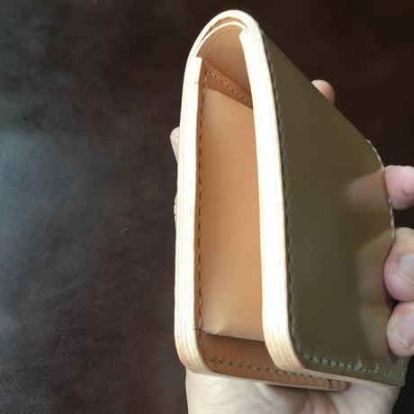 二つ折り財布  小銭入れあり ナチュラルコードバン×昭南皮革多脂ベンズ