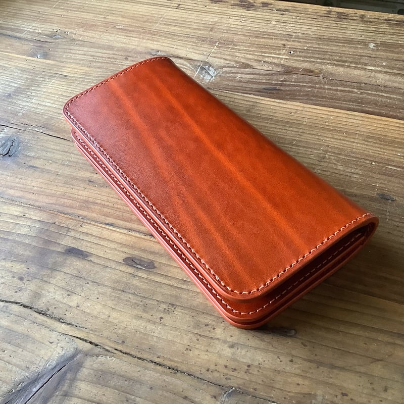 ルガトショルダーオレンジ 橙 長財布 小銭入れあり | keywest828