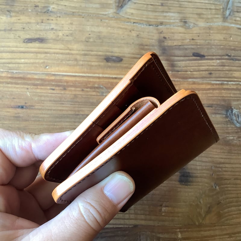 ルガトショルダーブラウン 二つ折り財布 小銭入れあり | keywest828