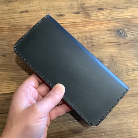 黒革×ルガトショルダーブラウン　長財布　小銭入れ無し