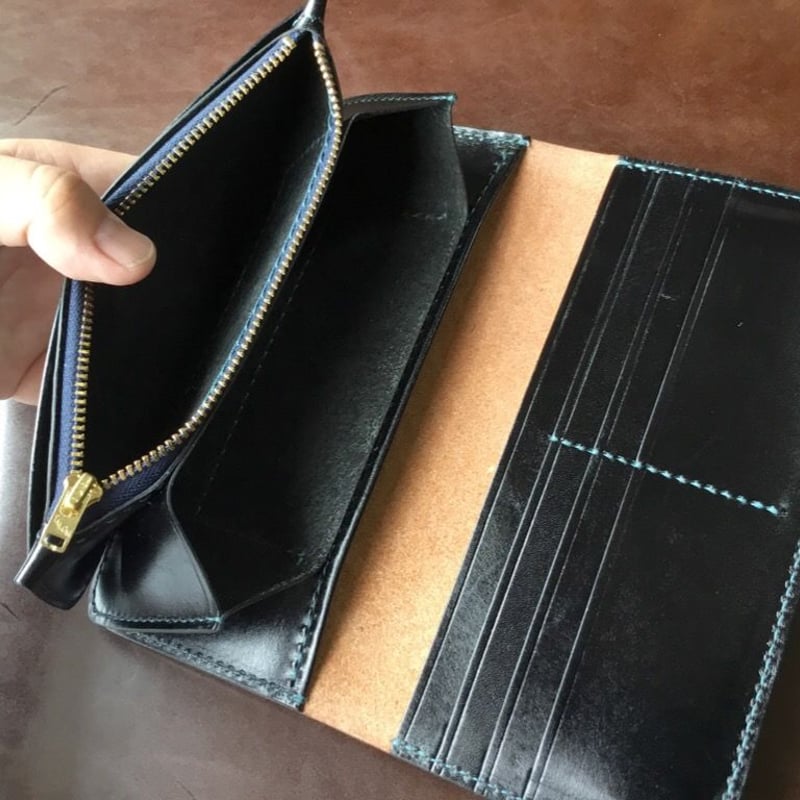 トラッカーウォレット　レザーウォレット　レザーカービンウォレット　財布　長財布 レザークラフト優 カービングウォレットレザーウォレット 長財布