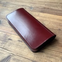 コードバンブラウン×ルガトショルダーブラウン 長財布 小銭入れあり