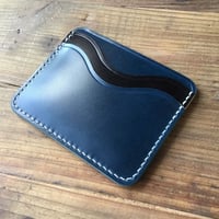 オイルコードバンネイビー&コードバン黒 パスケース カード入れ