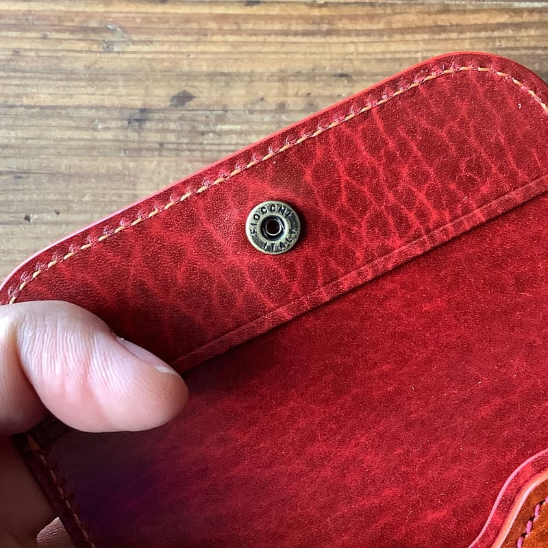 【本革】ラウンドファスナー　ケース　ルガトショルダー/赤 本革】ラウンドファスナー コインケース ルガトショルダー/赤