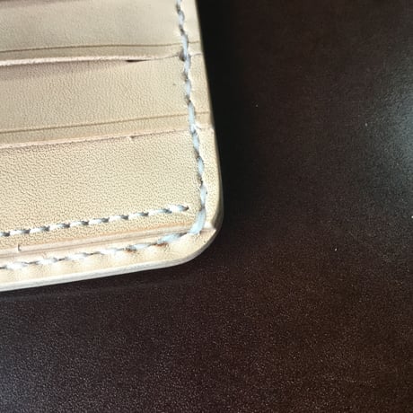 二つ折り財布  小銭入れあり ナチュラルコードバン×昭南皮革多脂ベンズ