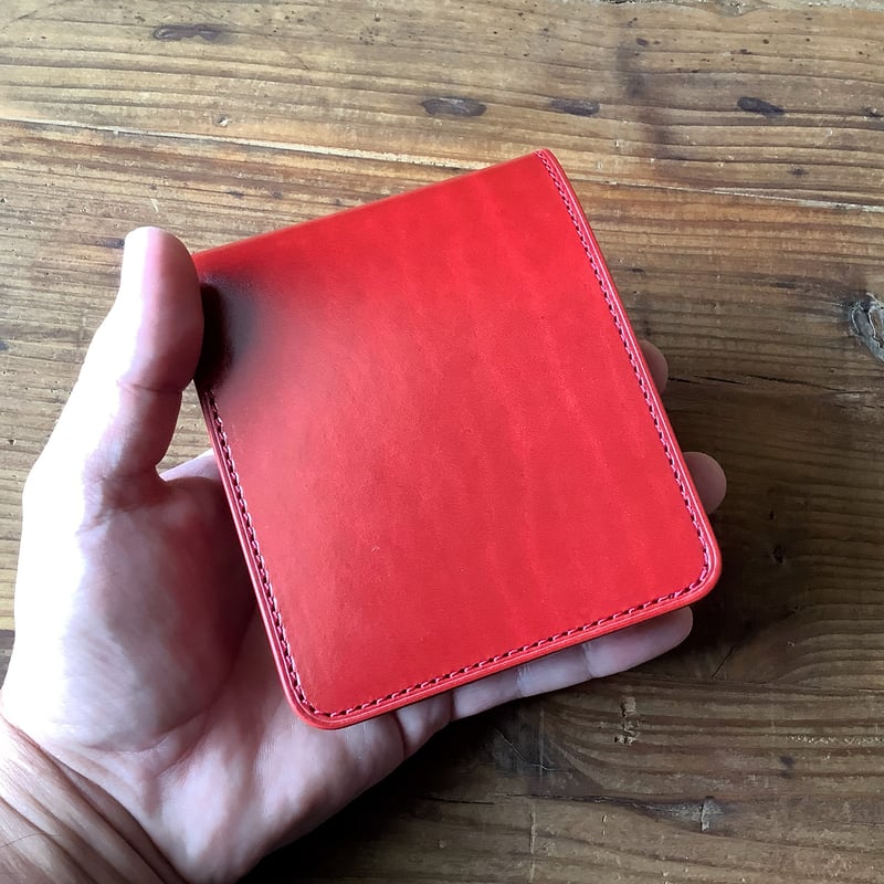 二つ折り財布　ルガトショルダー　栃木レザー　ハンドメイド サドルレザーとルガトショルダーの二つ折り財布 二つ折り財布
