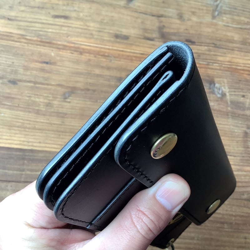 トラッカーウォレット 黒 オイルレザー ショートタイプ | keywest828 トラッカーウォレット 黒 オイルレザー ショートタイプ | keywest828