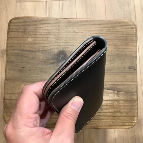 黒革×ルガトショルダー　ダークブラウン  長財布 小銭入れあり