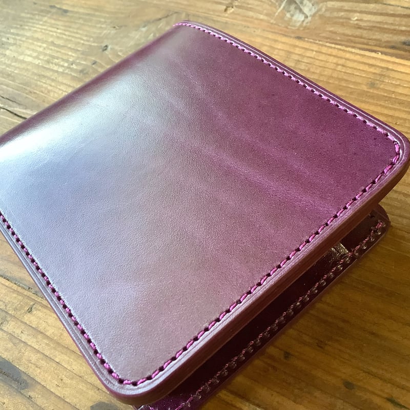 ルガトショルダーパープル 紫 二つ折り財布 小銭入れあり | keywest828