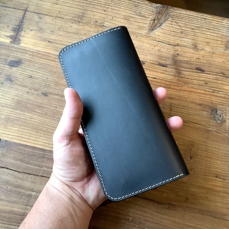 黒革×ルガトショルダー　ダークブラウン  長財布 小銭入れあり