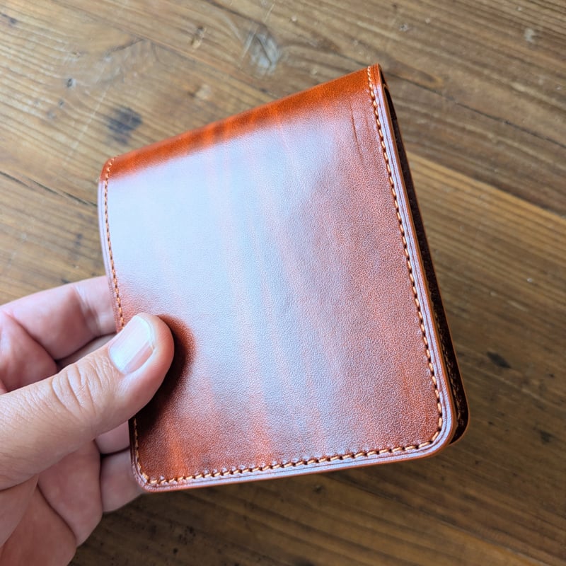 ルガトショルダー橙 オレンジ 二つ折り財布 小銭入れあり | keywest828