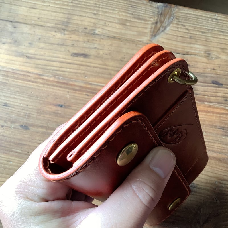 ルガトショルダーオレンジ 橙 トラッカーウォレット | keywest828