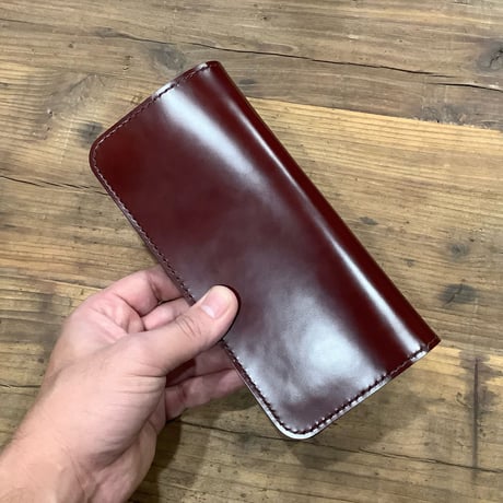 コードバンブラウン×ルガトショルダーブラウン 長財布 小銭入れあり