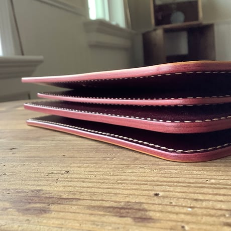 オイルコードバンブラウン×ルガトショルダーワイン 長財布 小銭入れあり