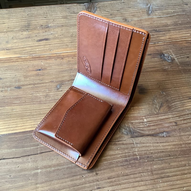 ルガトショルダーブラウン 二つ折り財布 小銭入れあり | keywest828