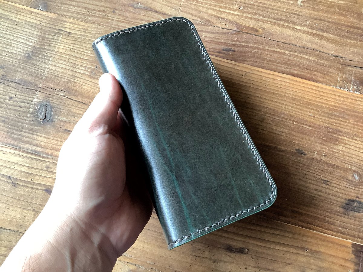 ルガトショルダーグリーン トラッカーウォレット 表革ロングタイプ