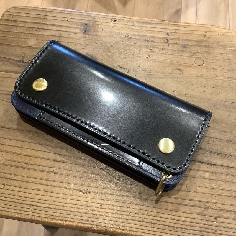 オイルコードバン黒×ルガトショルダーネイビー トラッカー オイルコードバン黒×ルガトショルダーネイビー トラッカー