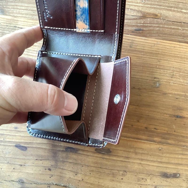 ロカドコードバンブルー×ルガトショルダー ダークブラウン 二つ折り