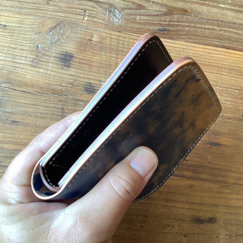 ロカドコードバンブルー×ルガトショルダー ダークブラウン 二つ折り