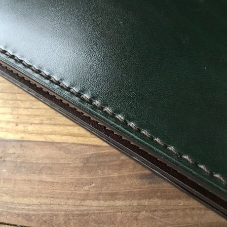ルガトショルダーグリーン×ルガトショルダーブラウン 長財布 小銭入れあり