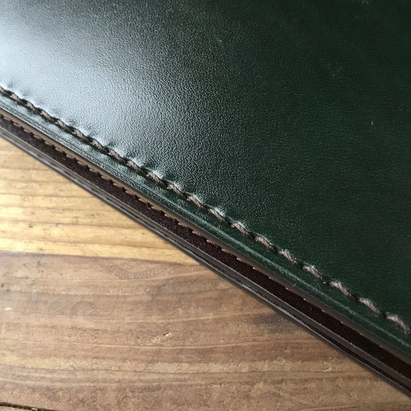 ルガトショルダーグリーン×ルガトショルダーブラウン 長財布