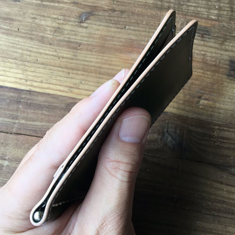 グリーン&ネイビーコードバン マネークリップ | keywest828