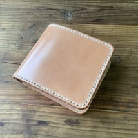 ナチュラルコードバン×栃木レザー 二つ折り財布 小銭入れあり