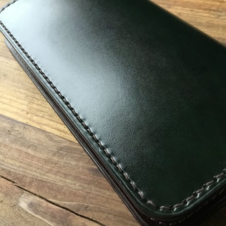 ルガトショルダーグリーン×ルガトショルダーブラウン 長財布 小銭入れあり