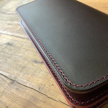 黒革×ルガトショルダーワイン  長財布 小銭入れあり