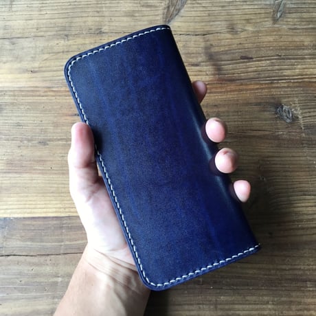 ルガトショルダーネイビー&パープル 長財布 小銭入れあり