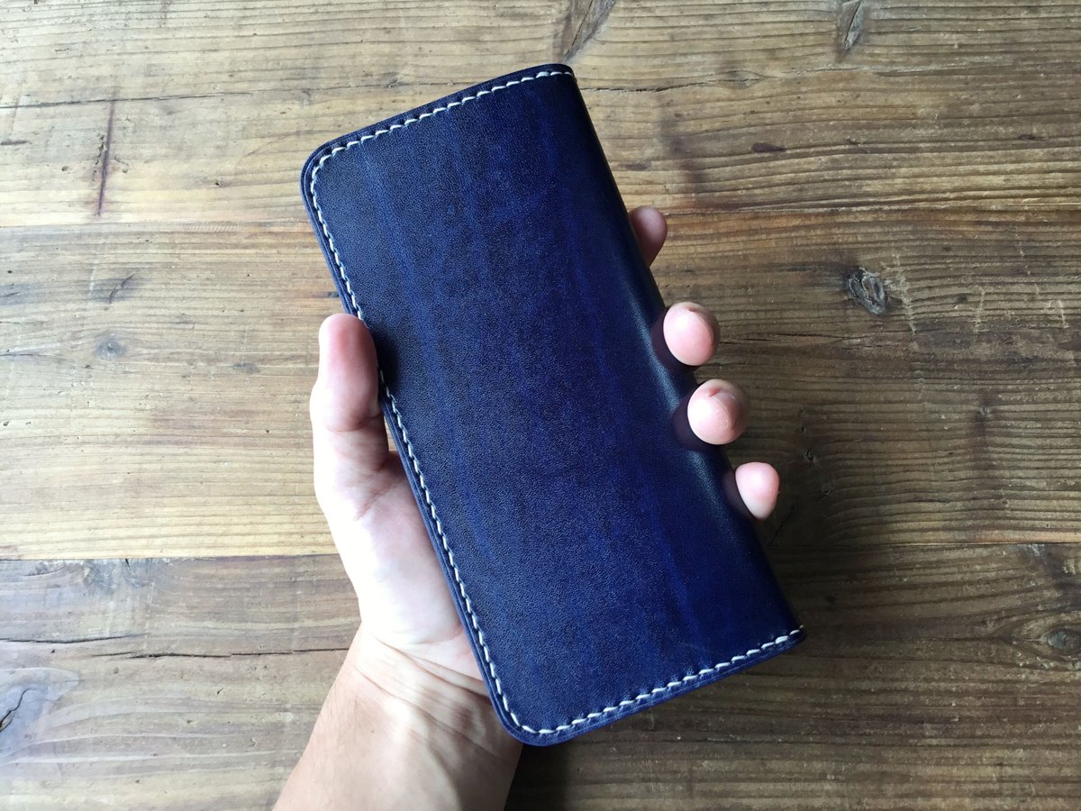 ルガトショルダーネイビー&パープル 長財布 小銭入れあり | keywest828