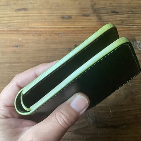 フルコードバン 二つ折り財布 小銭入れあり  グリーン×オリーブ
