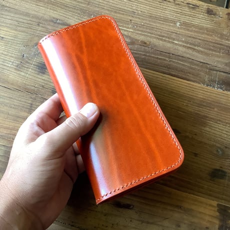 ルガトショルダーオレンジ　橙　 長財布 小銭入れあり
