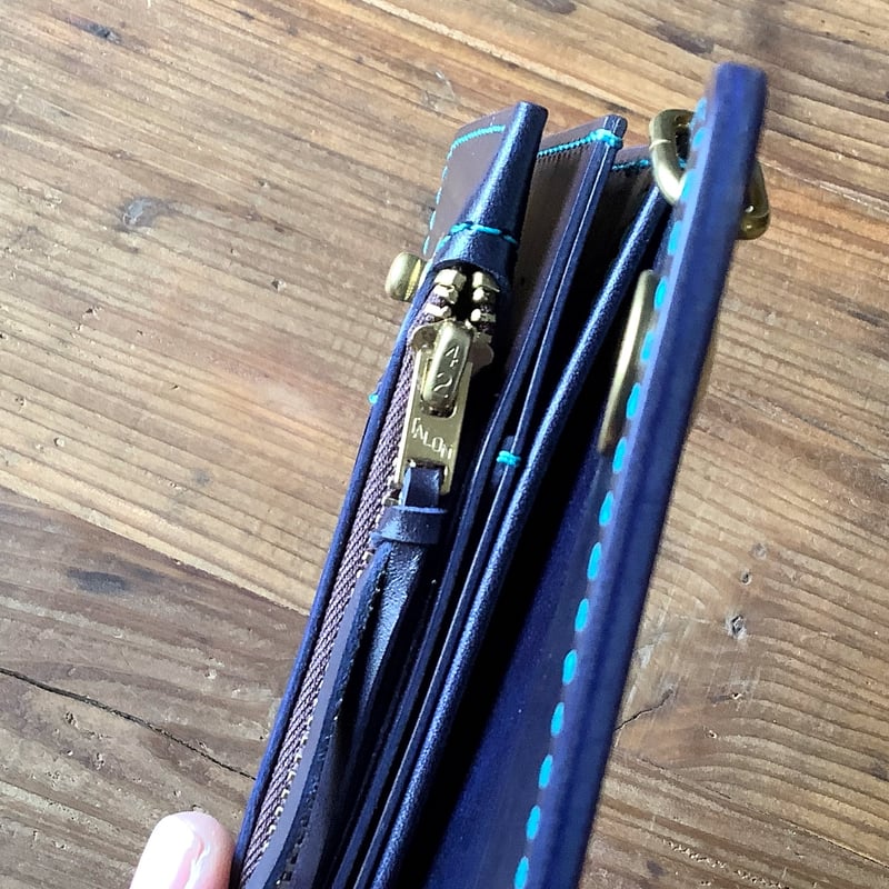 ルガトショルダーネイビー トラッカーウォレット | keywest828